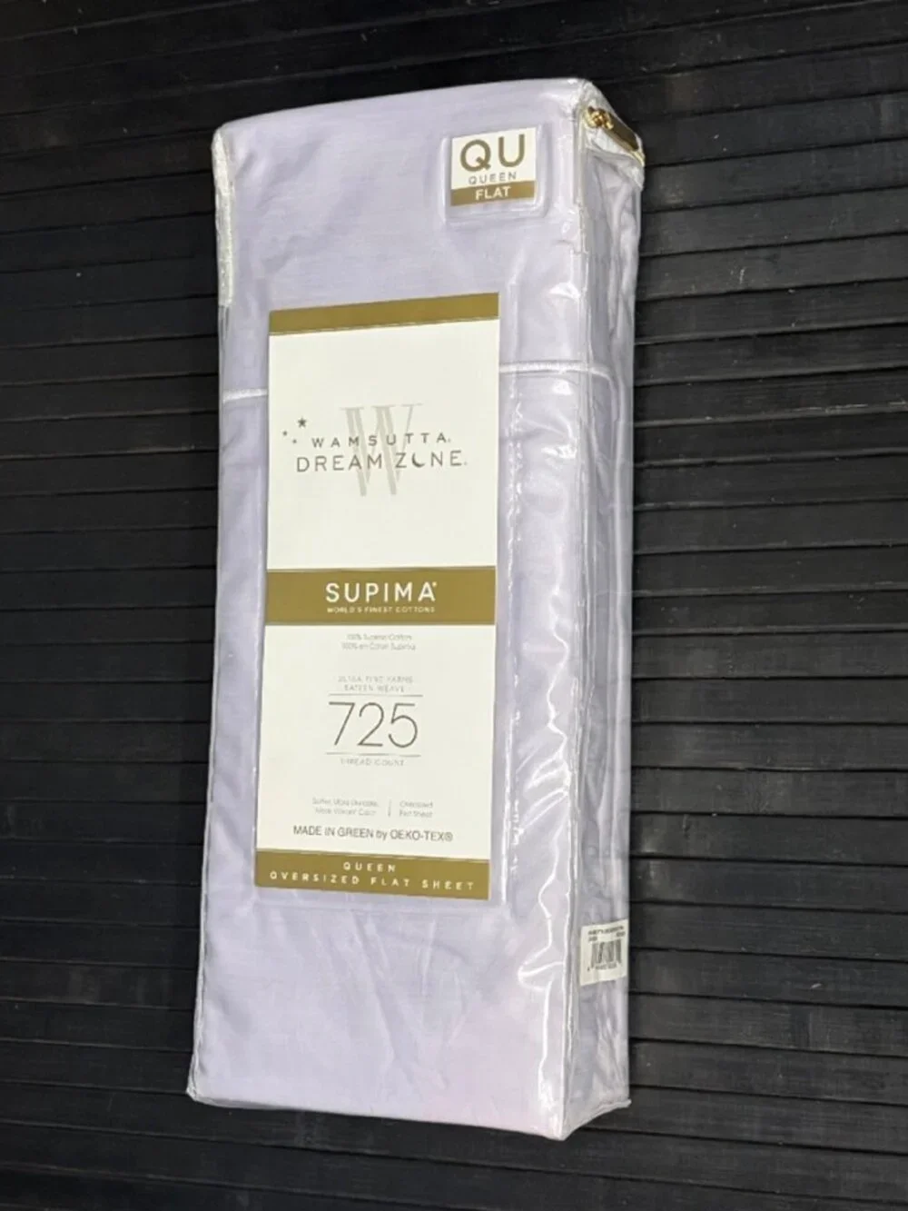 new LAVENDER Wamsutta DreamZone 725 TC 100% Cotton Oversized QUEEN Flat Sheet